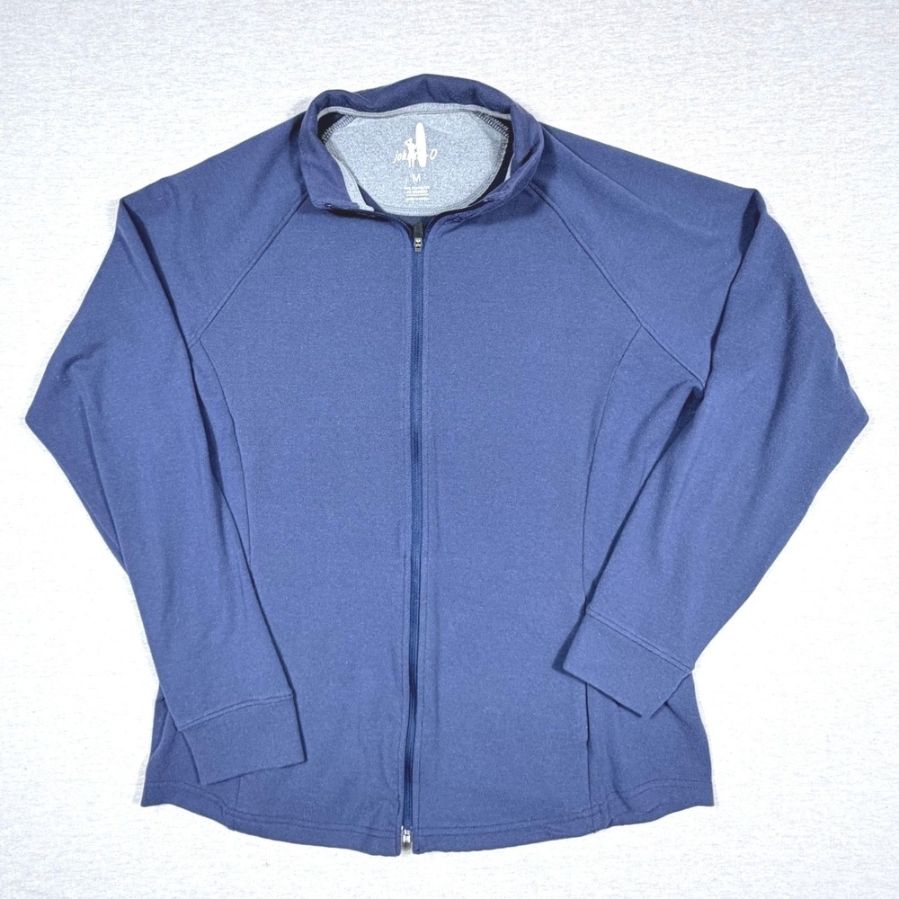 Johnnie-O Mens Blue Full Zip Performance Mock Neck Raglan Medium Golf Coastal